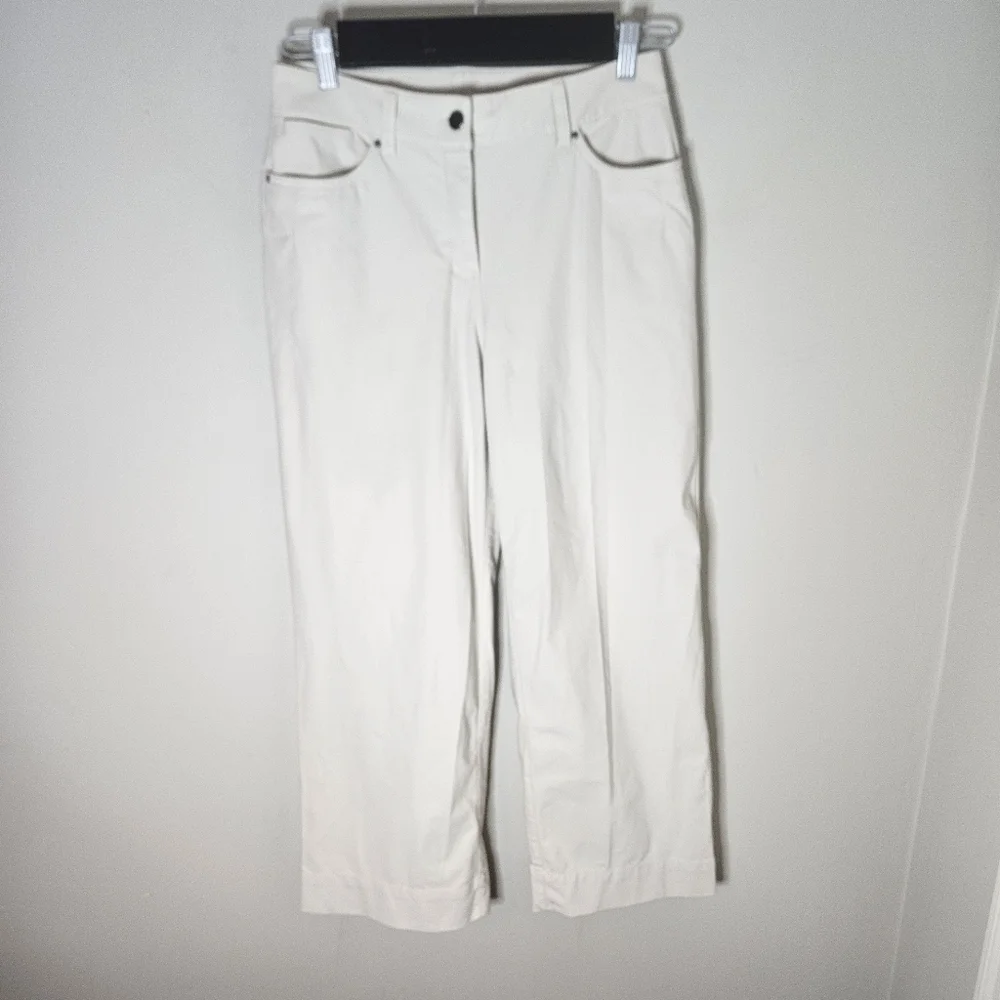 Lululemon City Sleek 5 Pocket Wide-Leg High Rise 7/8 Length Pant White Opal 27 M